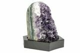 Amethyst Cluster with Calcite on Wood Base - Uruguay #256632-1